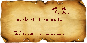 Tasnádi Klemencia névjegykártya